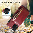 Zipper Wallet Bag PU Back Cover Shockrpoof Phone Case with Holder & Card Slots & Wallet For iPhone 11(Red)