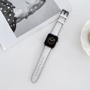 Oil Edge Bright Surface Leather Watch Band For Apple Watch Series 7 41mm / 6&SE&5&4 40mm / 3&2&1 38mm(White)