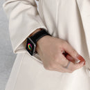 Oil Edge Bright Surface Leather Watch Band For Apple Watch Series 7 45mm / 6&SE&5&4 44mm / 3&2&1 42mm(White)