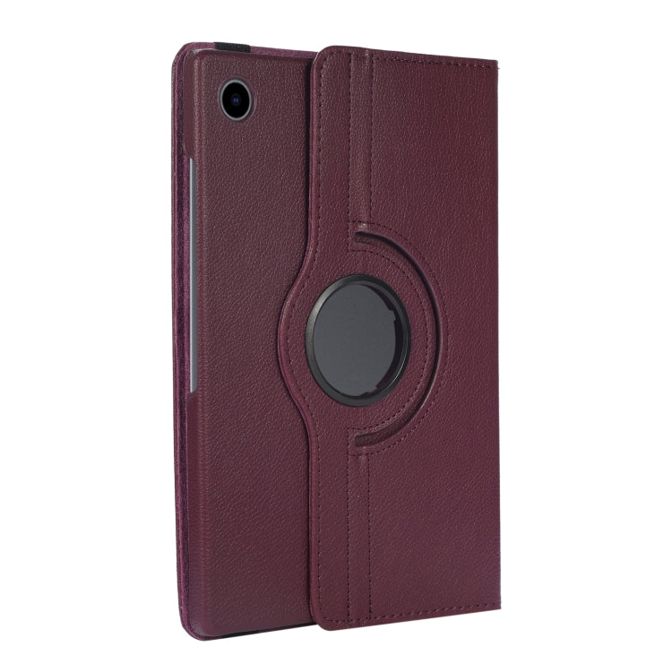 For Samsung Galaxy Tab A8 360 Degree Rotation Litchi Texture Tablet Leather Case with Holder(Purple)