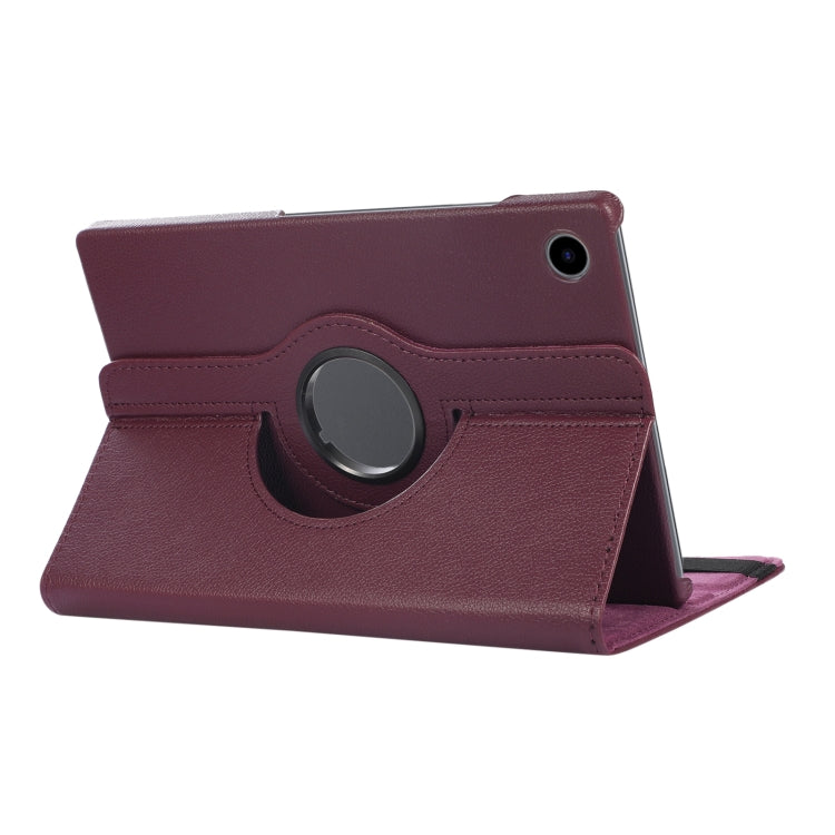 For Samsung Galaxy Tab A8 360 Degree Rotation Litchi Texture Tablet Leather Case with Holder(Purple)