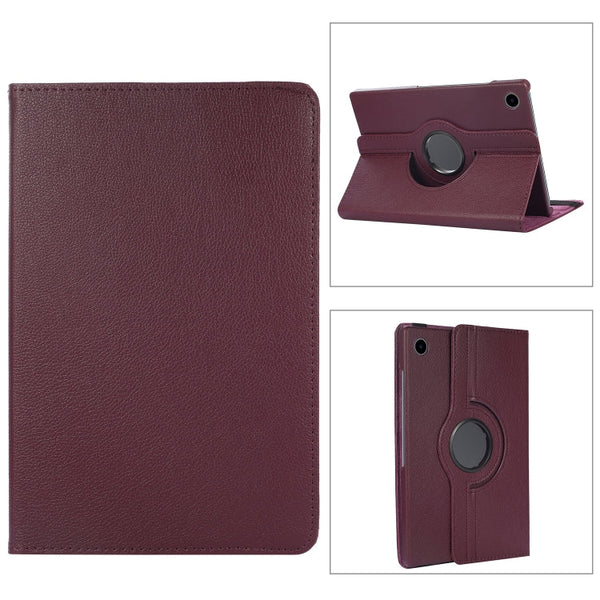 For Samsung Galaxy Tab A8 360 Degree Rotation Litchi Texture Tablet Leather Case with Holder(Purple)