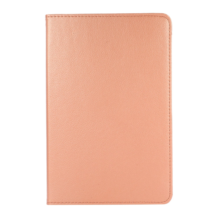For Samsung Galaxy Tab A8 360 Degree Rotation Litchi Texture Tablet Leather Case with Holder(Rose Gold)