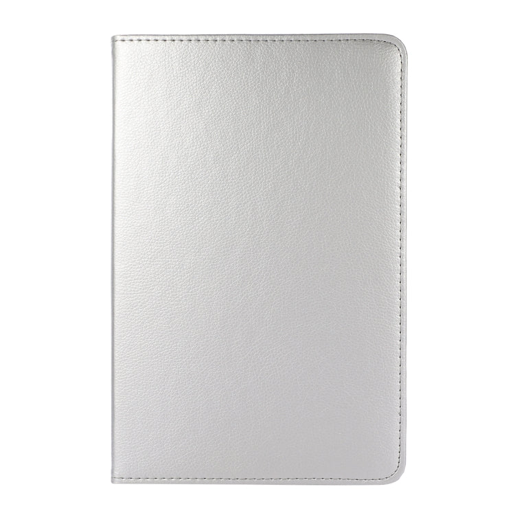 For Samsung Galaxy Tab A8 360 Degree Rotation Litchi Texture Tablet Leather Case with Holder(Silver)
