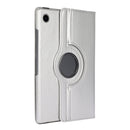 For Samsung Galaxy Tab A8 360 Degree Rotation Litchi Texture Tablet Leather Case with Holder(Silver)