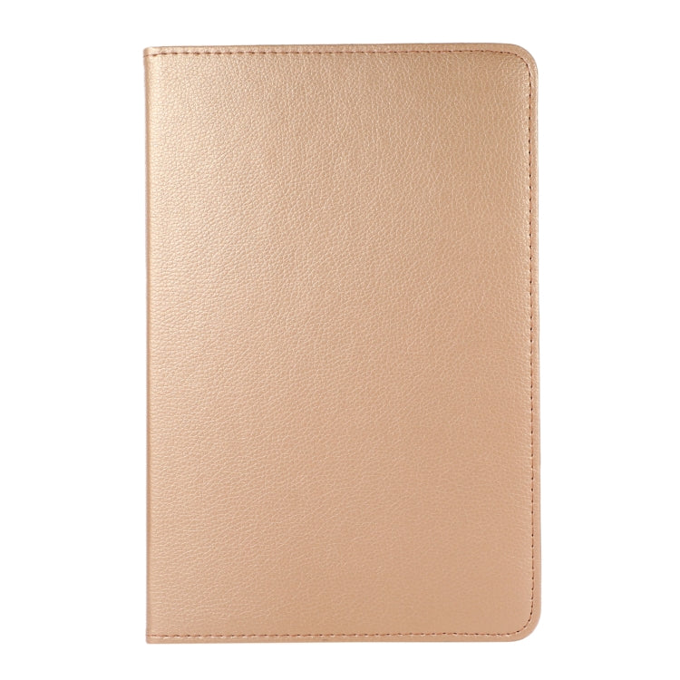 For Samsung Galaxy Tab A8 360 Degree Rotation Litchi Texture Tablet Leather Case with Holder(Gold)