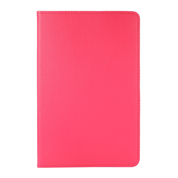 For Samsung Galaxy Tab A8 360 Degree Rotation Litchi Texture Tablet Leather Case with Holder(Rose Red)