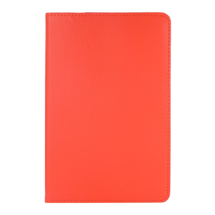 For Samsung Galaxy Tab A8 360 Degree Rotation Litchi Texture Tablet Leather Case with Holder(Orange)
