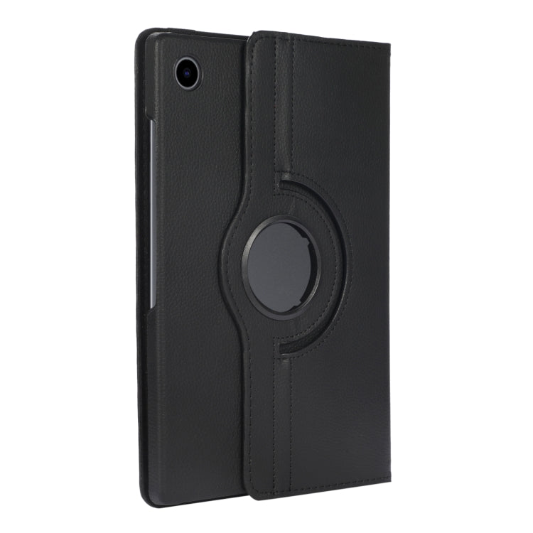 For Samsung Galaxy Tab A8 360 Degree Rotation Litchi Texture Tablet Leather Case with Holder(Black)