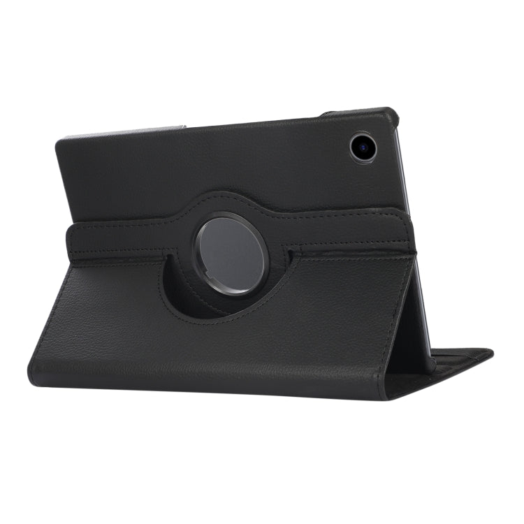 For Samsung Galaxy Tab A8 360 Degree Rotation Litchi Texture Tablet Leather Case with Holder(Black)
