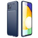 For Samsung Galaxy A03 Global Carbon Fiber Texture Shockproof TPU Phone Case(Blue)