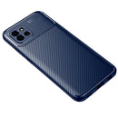 For Samsung Galaxy A03 Global Carbon Fiber Texture Shockproof TPU Phone Case(Blue)