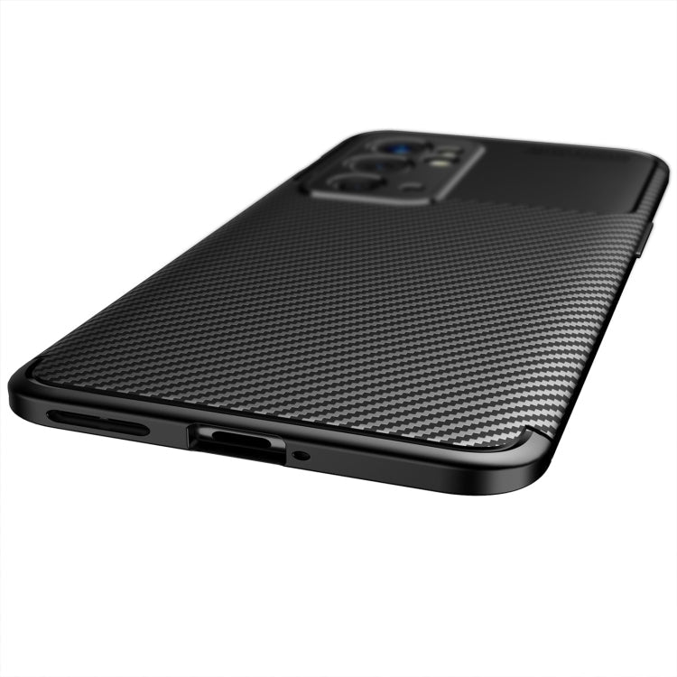For OnePlus 9RT 5G Carbon Fiber Texture Shockproof TPU Phone Case(Black)