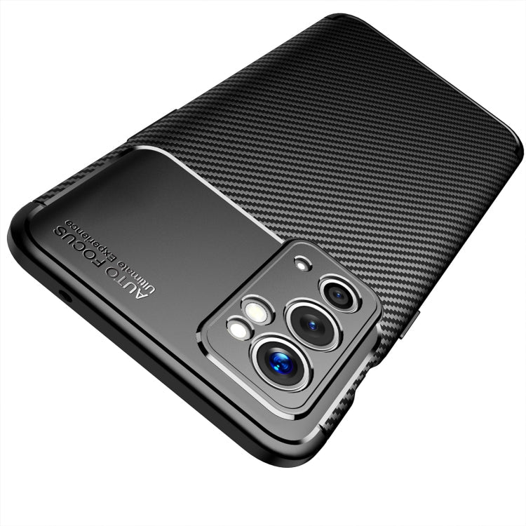 For OnePlus 9RT 5G Carbon Fiber Texture Shockproof TPU Phone Case(Black)