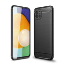 For Samsung Galaxy A03 Global Brushed Texture Carbon Fiber TPU Phone Case(Black)