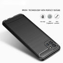 For Samsung Galaxy A03 Global Brushed Texture Carbon Fiber TPU Phone Case(Blue)