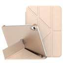 Double-sided Matte Translucent PC Deformation Tablet Leather Case with Holder & Sleep / Wake-up Function For iPad mini 6(Gold)