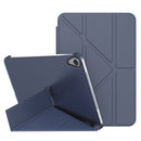 Double-sided Matte Translucent PC Deformation Tablet Leather Case with Holder & Sleep / Wake-up Function For iPad mini 6(Dark Blue)