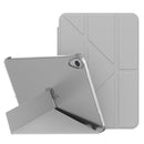 Double-sided Matte Translucent PC Deformation Tablet Leather Case with Holder & Sleep / Wake-up Function For iPad mini 6(Grey)