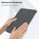 Double-sided Matte Translucent PC Deformation Tablet Leather Case with Holder & Sleep / Wake-up Function For iPad mini 6(Grey)