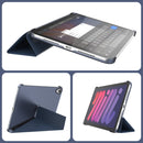 Double-sided Matte Translucent PC Deformation Tablet Leather Case with Holder & Sleep / Wake-up Function For iPad mini 6(Dark Blue)