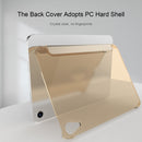 Double-sided Matte Translucent PC Tablet Leather Case with 3-folding Holder & Sleep / Wake-up Function For iPad mini 6(Gold)