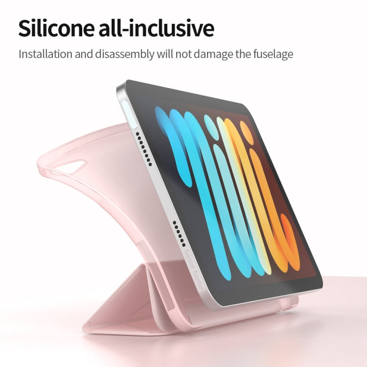 Double-sided Matte Deformation TPU Tablet Leather Case with Holder & Sleep / Wake-up Function For iPad mini 6(Red)