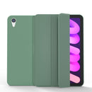 Double-sided Matte TPU Tablet Leather Case with 3-folding Holder & Sleep / Wake-up Function For iPad mini 6(Dark Night Green)