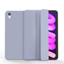 Double-sided Matte TPU Tablet Leather Case with 3-folding Holder & Sleep / Wake-up Function For iPad mini 6(Lavender Grey)