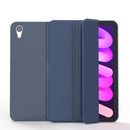 Double-sided Matte TPU Tablet Leather Case with 3-folding Holder & Sleep / Wake-up Function For iPad mini 6(Dark Blue)