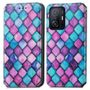 For Xiaomi 11T / 11T Pro CaseNeo Colorful Magnetic Leather Case with Holder & Card Slot & Wallet(Purple Scales)
