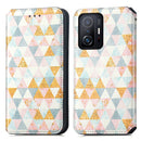 For Xiaomi 11T / 11T Pro CaseNeo Colorful Magnetic Leather Case with Holder & Card Slot & Wallet(Rhombus)