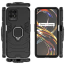 For OPPO Realme 8i Shockproof PC + TPU Phone Case with Magnetic Ring Holder(Black)