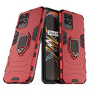 For OPPO Realme 8i Shockproof PC + TPU Phone Case with Magnetic Ring Holder(Red)