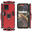 For OPPO Realme 8i Shockproof PC + TPU Phone Case with Magnetic Ring Holder(Red)