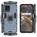 For OPPO Realme 8i Shockproof PC + TPU Phone Case with Magnetic Ring Holder(Navy Blue)
