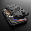 For OPPO Realme 8i Punk Armor 2 in 1 PC + TPU Shockproof Phone Case with Invisible Holder(Black)