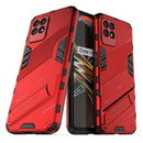 For OPPO Realme 8i Punk Armor 2 in 1 PC + TPU Shockproof Phone Case with Invisible Holder(Red)