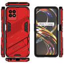 For OPPO Realme 8i Punk Armor 2 in 1 PC + TPU Shockproof Phone Case with Invisible Holder(Red)