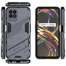 For OPPO Realme 8i Punk Armor 2 in 1 PC + TPU Shockproof Phone Case with Invisible Holder(Grey)
