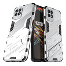 For OPPO Realme 8i Punk Armor 2 in 1 PC + TPU Shockproof Phone Case with Invisible Holder(White)