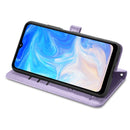 For Doogee N40 Pro Cat and Dog Embossed Horizontal Flip Phone Leather Case with Holder & Card Slot & Wallet & Lanyard(Purple)