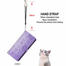 For Doogee N40 Pro Cat and Dog Embossed Horizontal Flip Phone Leather Case with Holder & Card Slot & Wallet & Lanyard(Purple)