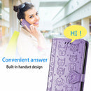 For Doogee N40 Pro Cat and Dog Embossed Horizontal Flip Phone Leather Case with Holder & Card Slot & Wallet & Lanyard(Purple)