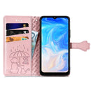 For Doogee N40 Pro Cat and Dog Embossed Horizontal Flip Phone Leather Case with Holder & Card Slot & Wallet & Lanyard(Rose Gold)