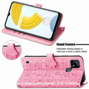 For OPPO Realme C21Y Cat and Dog Embossed Horizontal Flip Phone Leather Case with Holder & Card Slot & Wallet & Lanyard(Pink)