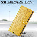 For OPPO Realme C21Y Cat and Dog Embossed Horizontal Flip Phone Leather Case with Holder & Card Slot & Wallet & Lanyard(Yellow)