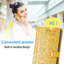 For OPPO Realme C21Y Cat and Dog Embossed Horizontal Flip Phone Leather Case with Holder & Card Slot & Wallet & Lanyard(Yellow)