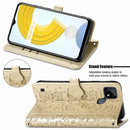 For OPPO Realme C21Y Cat and Dog Embossed Horizontal Flip Phone Leather Case with Holder & Card Slot & Wallet & Lanyard(Gold)
