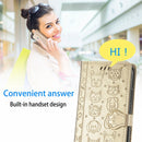 For OPPO Realme C21Y Cat and Dog Embossed Horizontal Flip Phone Leather Case with Holder & Card Slot & Wallet & Lanyard(Gold)